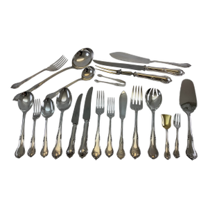 1980s Silver Complete European Cutlery Set 145 Pieces, Chesterfield Pattern - 145 pcs