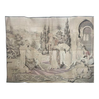 Moorish Tapestry With a 19th Century Orientalist Arabian Scene For Sale