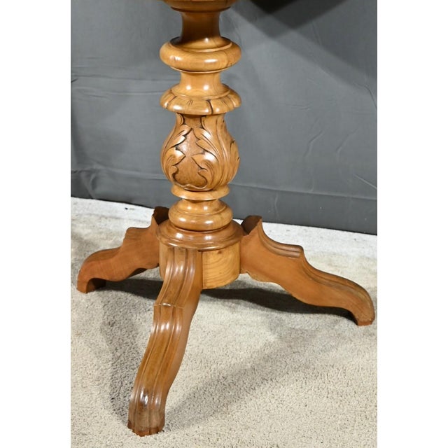 Cherry Wood Pedestal Table For Sale - Image 5 of 18