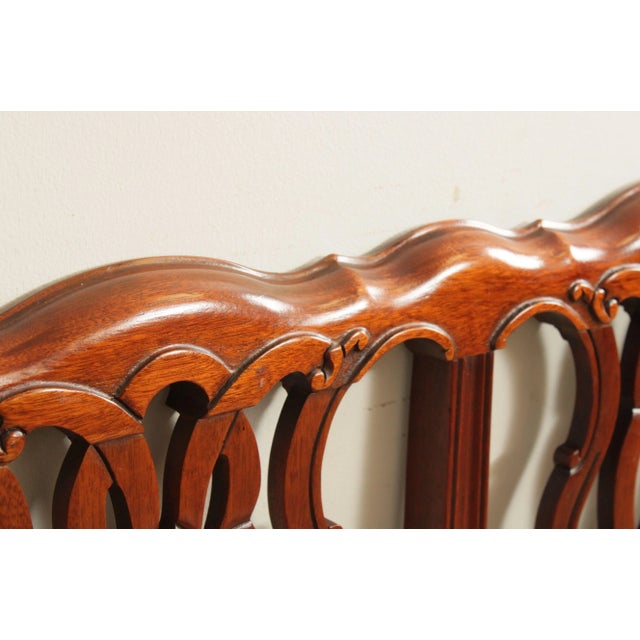 Brown Chippendale Style Carved Mahogany Custom Size Headboard For Sale - Image 8 of 13