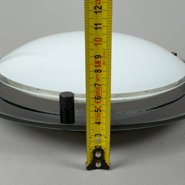 Space Age UFO Ceiling Lamp in Opal and Black Glass, 1970s For Sale - Image 12 of 13