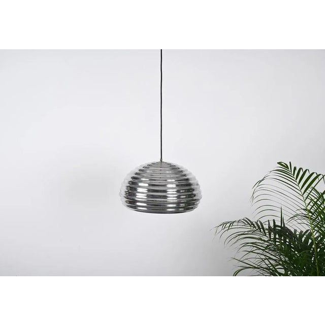 Silver Flower Splugen Brau Aluminum Pendant attributed to Achille Castiglioni for Hille, Italy, 1960s For Sale - Image 8 of 12