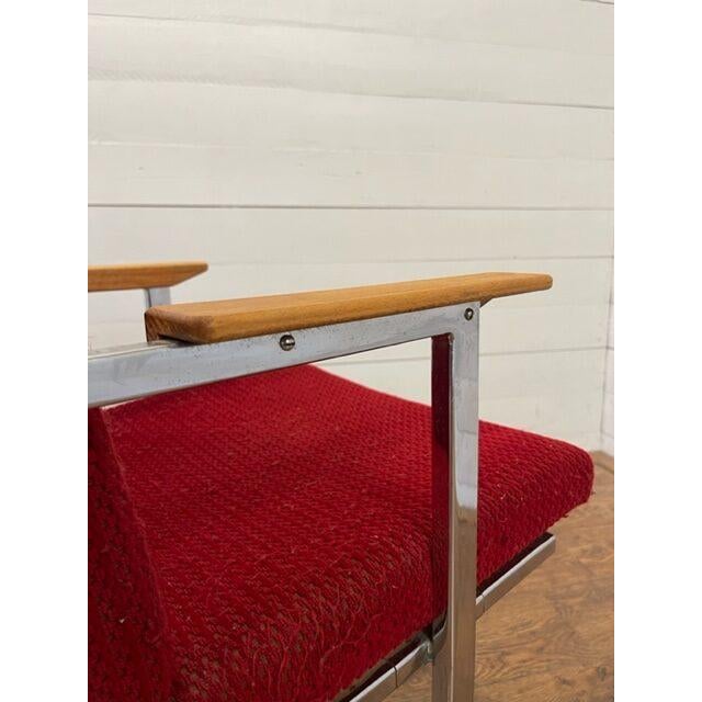 Vintage Chair in Red and Chrome For Sale - Image 9 of 10