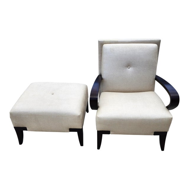 Michael Wolk Farrah Chair & Ottoman For Sale