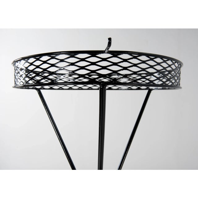 Modern Atomic Three Hairpin Leg Tables After Tony Paul Fredrick Weinberg Iron Wire Mesh Tripod - a Pair For Sale - Image 10 of 11