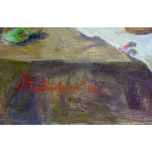 1990s Oil Painting Lilac Zhabinsky Leonid Andreevich For Sale - Image 6 of 8