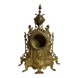 Antique French Style Rococo Mantel Clock Case Gilt Brass For Sale