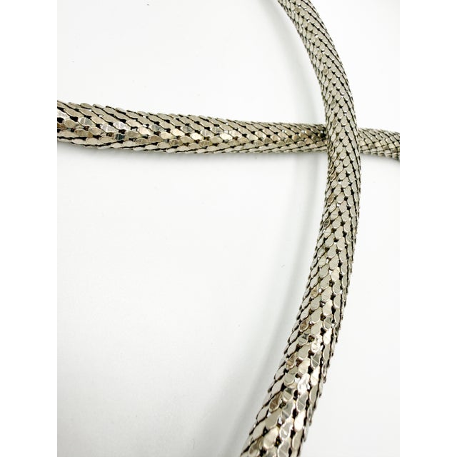 Silver Vintage Sculptural Snake Mesh Necklace attributed to Dl Auld Co. / Whiting & Davis, 1970s For Sale - Image 8 of 16
