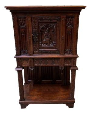 Antique Neo-Gothic Silver Cabinet, 1880