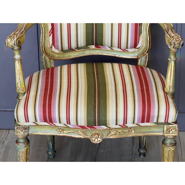Wood Late 18th Century Italian Classical Parcel-Gilt Armchair For Sale - Image 7 of 9