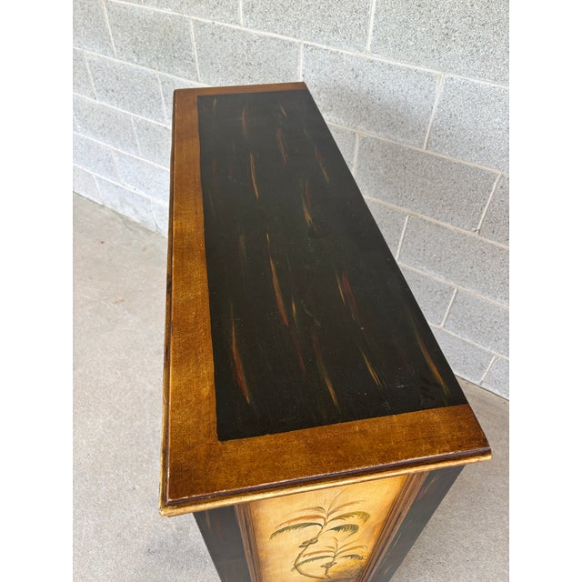 English Habersham Paint Decorated British Colonial Style 40" Console Cabinet For Sale - Image 3 of 9