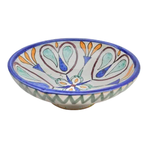 Late 19th Century Colorful Andalusian Floral Pattern Ceramic Bowl