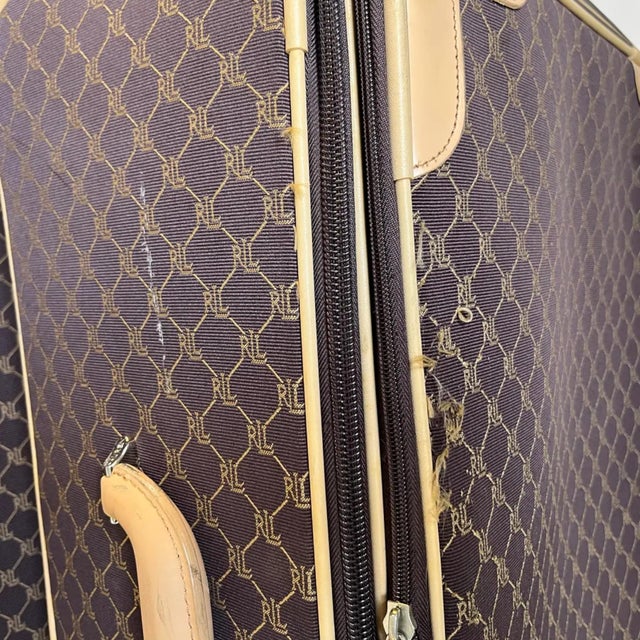 Vintage Ralph Lauren “Lauren” Monograph Suitcase - a Pair For Sale - Image 10 of 13