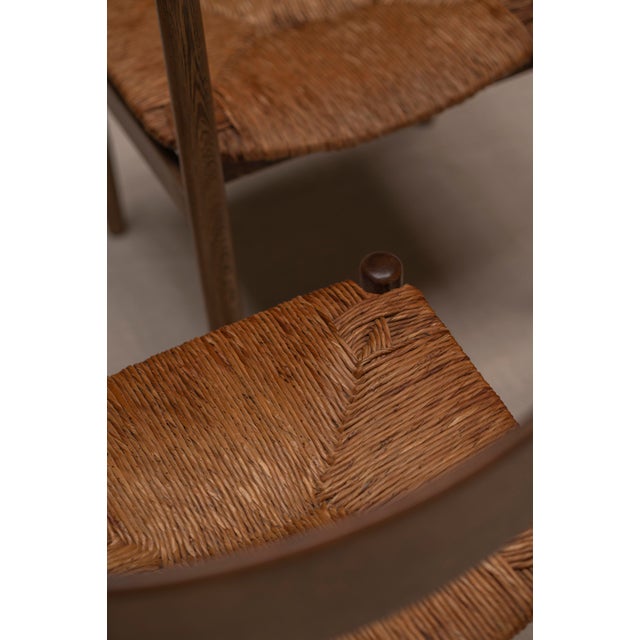 Mid-Century Wengé and Rattan Dining Chairs, 1970s, Set of 6 For Sale - Image 12 of 18