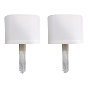 Revelation Modern Quartz Jeweled Point Sconces Pair