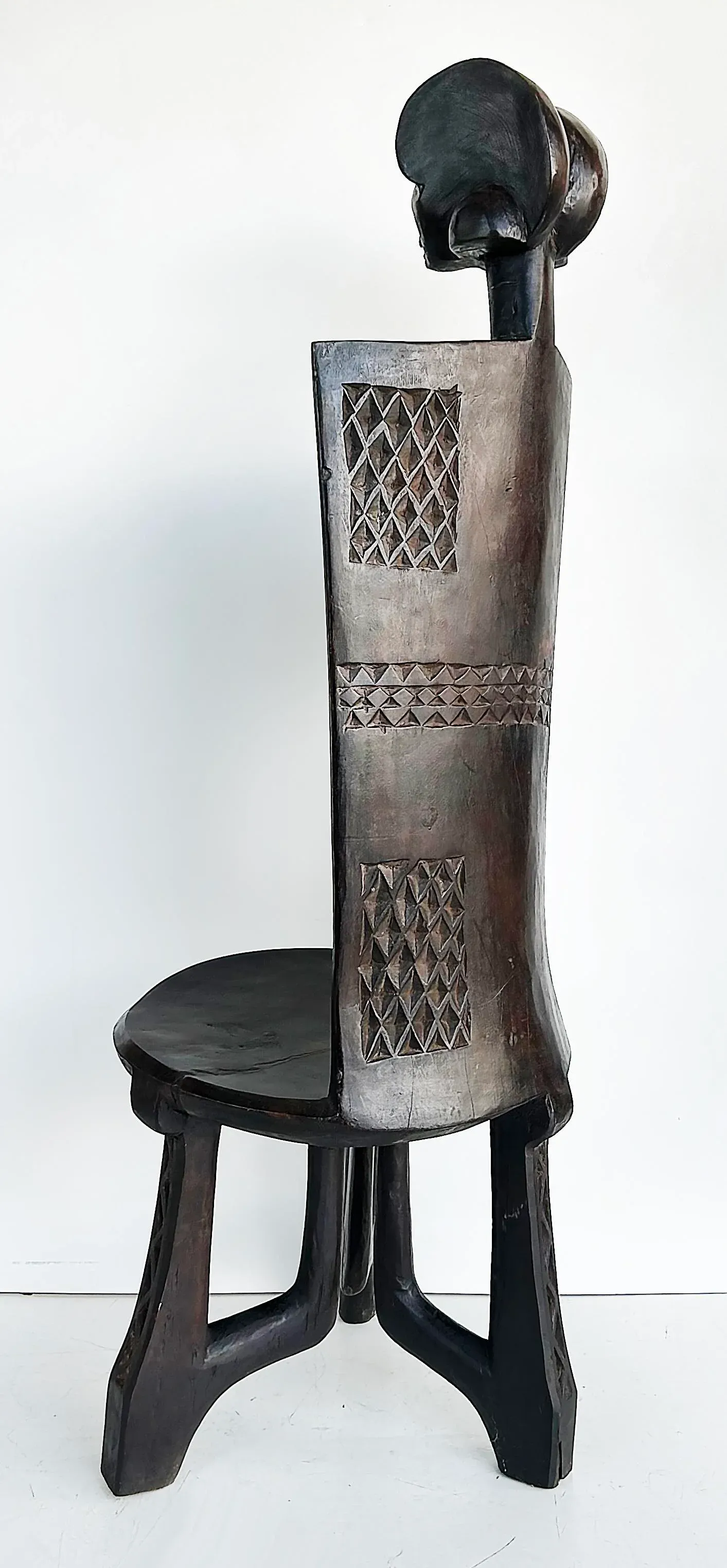 Late 20th Century African Carved Throne Chair, Makonde People of