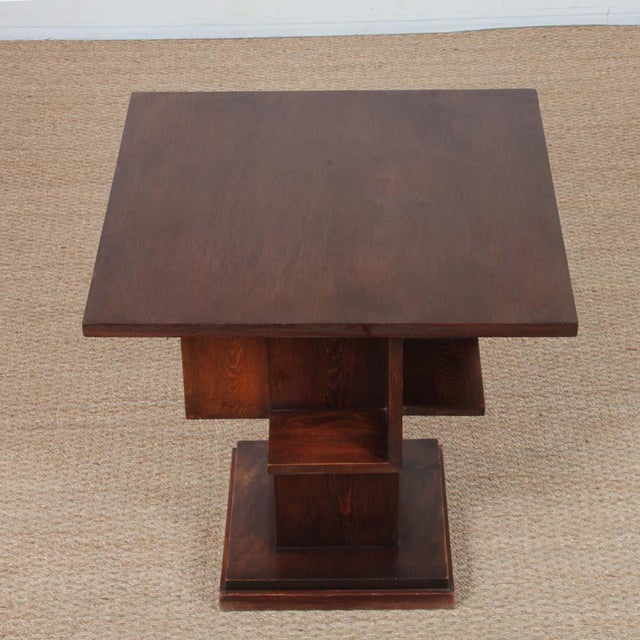 Geometric Wooden Side Table, 1940s For Sale - Image 9 of 10