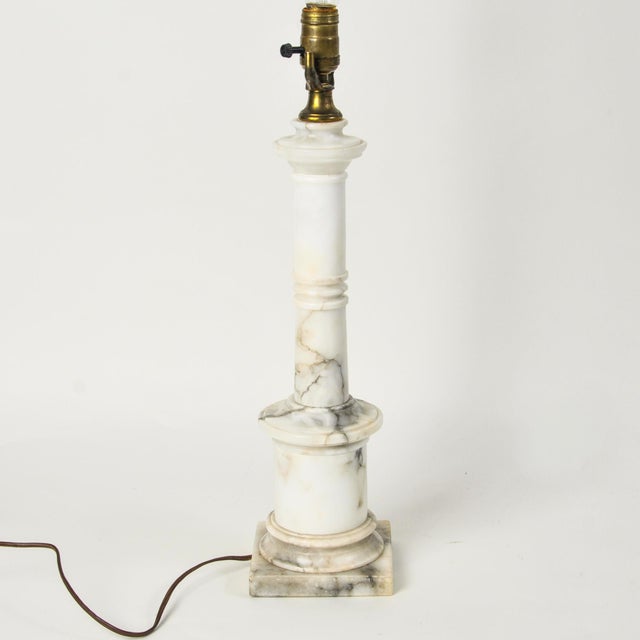 Vintage Marble Column Lamp Italian Neoclassical Statement Lamp For Sale - Image 4 of 15