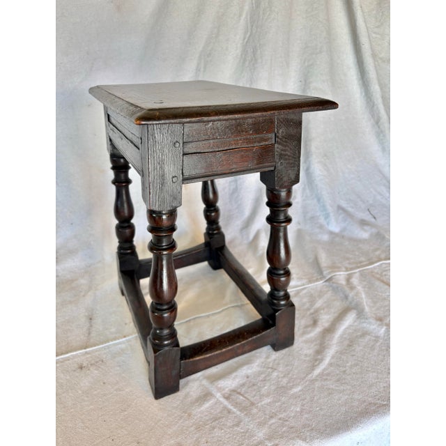Brown 18th Century English Oak Joint Stool For Sale - Image 8 of 12