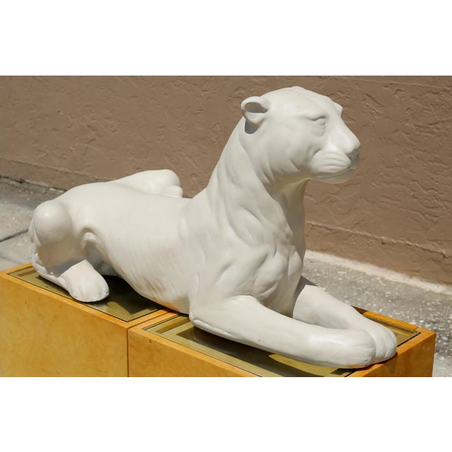 1980s Mid-Century Modern Vintage Monumental Hollywood Regency Panther Sculpture For Sale - Image 5 of 11