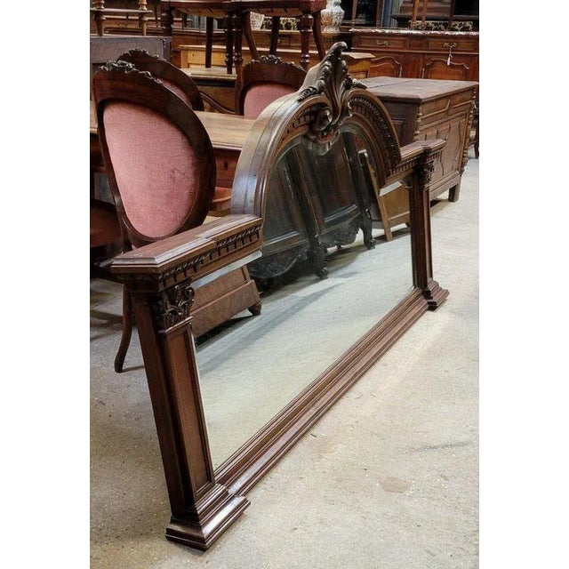 Louis XV Style Walnut Mirror For Sale - Image 3 of 3