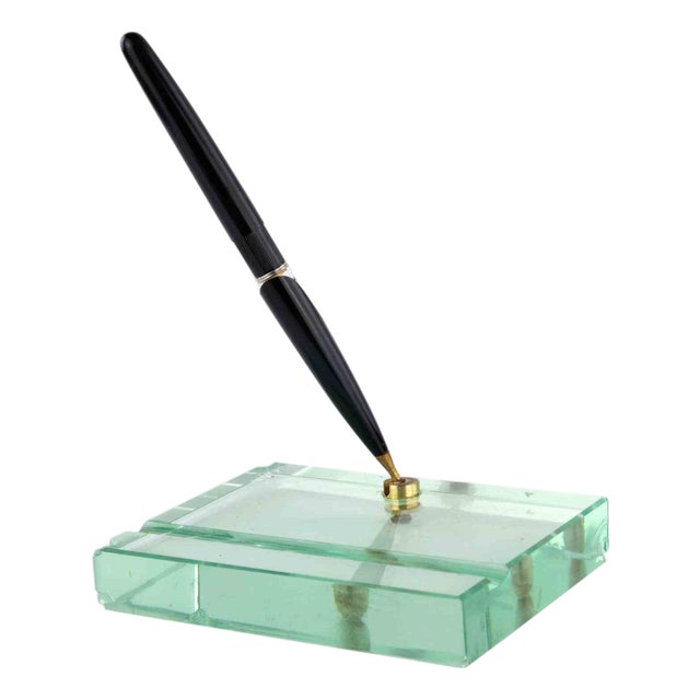 Vintage Glass Pen Holder, Europe, 1960s For Sale
