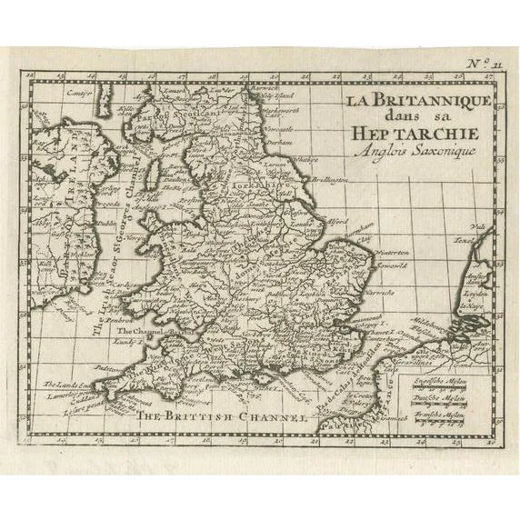 Small Antique Map of England and Wales For Sale
