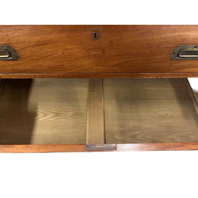 19th Century English Mahogany Campaign Secretary Chest For Sale - Image 13 of 15