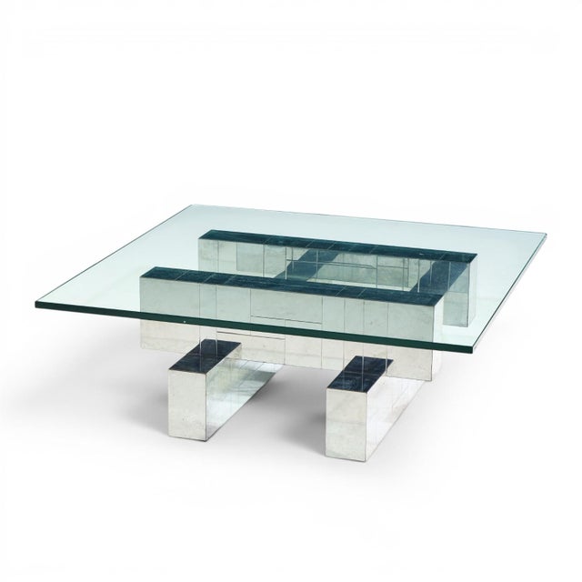 Mid-Century Modern Paul Evans Cityscape Mid Century Chrome and Stainless Steel Coffee Table For Sale - Image 3 of 7