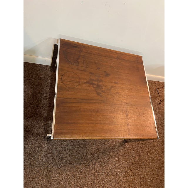 Wood Mid-Century Modern Electa Stow Davis Walnut and Chrome Coffee Table For Sale - Image 7 of 8