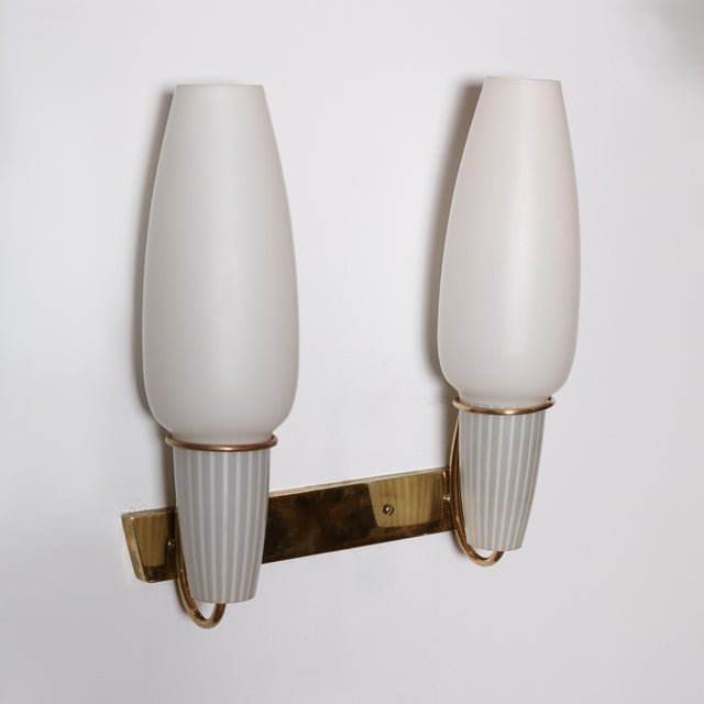 1950s Mid-20th Century Pair of Italian Modernist wall scones - a Pair For Sale - Image 5 of 9