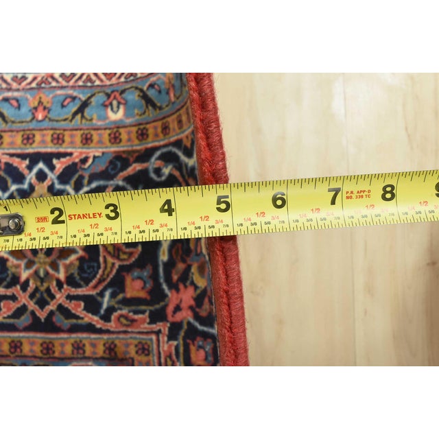 Sarouk Rug 9’10” X 13’2” Red Wool Vintage Traditional Hand-Knotted Carpet For Sale - Image 13 of 15