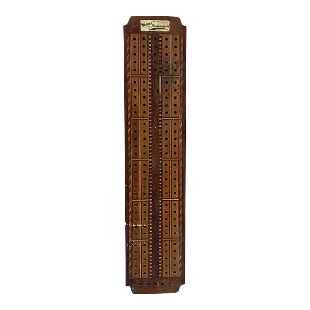 Vintage Wood Cribbage Game Board Hughes Manufacturing Co Los Angeles For Sale