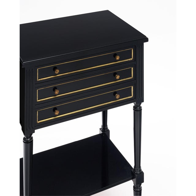 1920s Pair of Louis XVI Ebonized Side Tables For Sale - Image 5 of 9