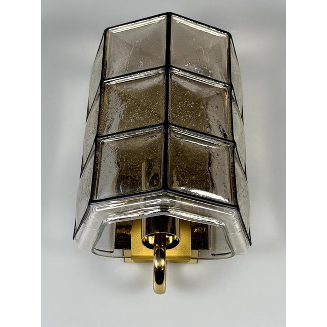 Mid-Century Modern German Glass and Metal Wall Lamp from Glashütte Limburg, 1960s-1970s For Sale - Image 3 of 18