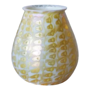 American Quezal Glass Gold Zipper Pattern Candle Shade