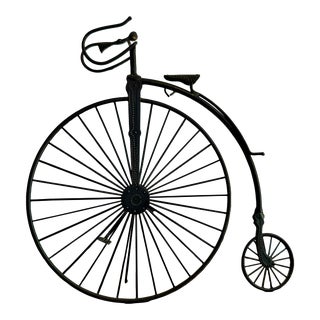 Late 20th Century Metal Table Top Bicycle Sculpture For Sale