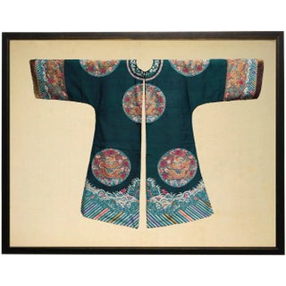 Dark Turquoise Robe in Black & Copper Shadowbox 29x23 For Sale
