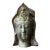 Vintage Patinated Bronze Buddha Head For Sale
