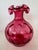American Vintage Fenton Cranberry Dot Optic Glass Pitcher With Clear Ruffled Rim For Sale - Image 3 of 7