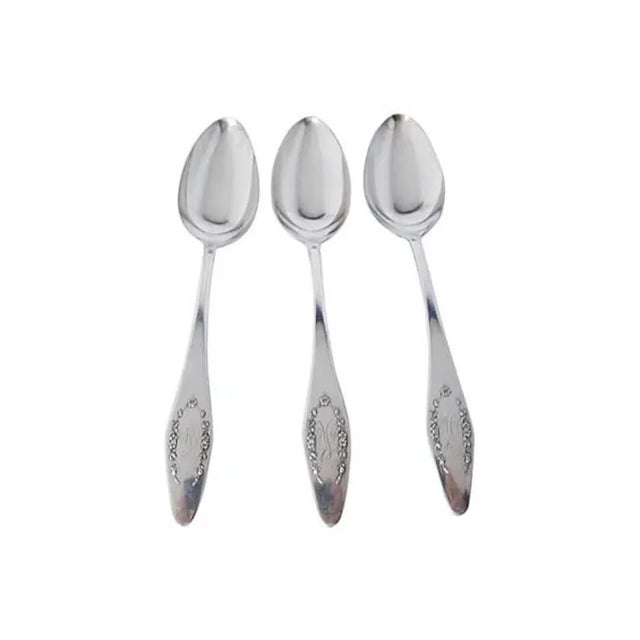 Antique Silver Plated Serving Spoons Set of 3 For Sale In New York - Image 6 of 6