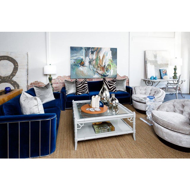 Vintage Mid Century Modern Comfort Designs Chrome And Velvet