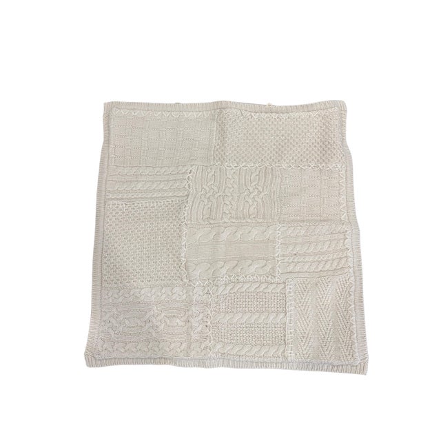 2020s Pair of Ralph Lauren Home Wool Cable Knit Patchwork Euro Shams For Sale - Image 5 of 5