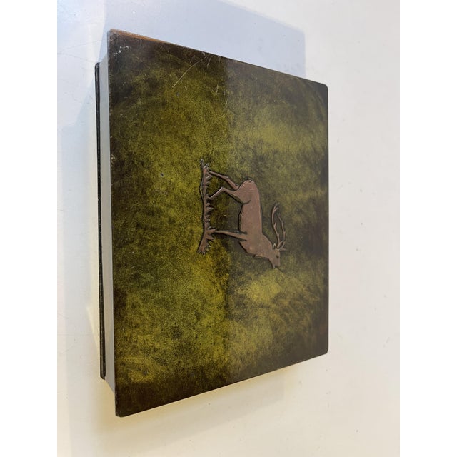 Forest Green Art Deco Green Patinated Bronze Box by Holger Fridericias, 1930s For Sale - Image 8 of 12