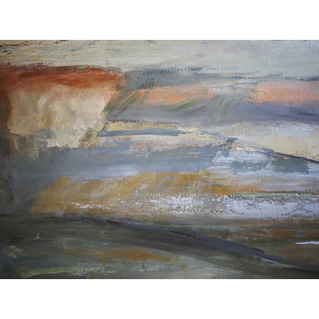 What Lingers, Contemporary Abstract Landscape Oil Painting, Framed by Sophie Dumont For Sale - Image 4 of 8