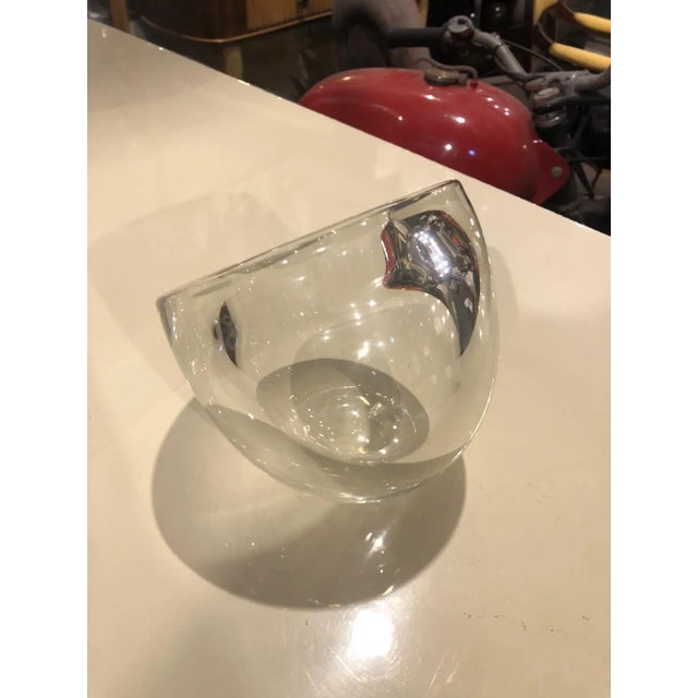 1950s Mid-Century Modern Oval Bowl in Transparent Murano Glass by Alfredo Barbini For Sale - Image 5 of 9