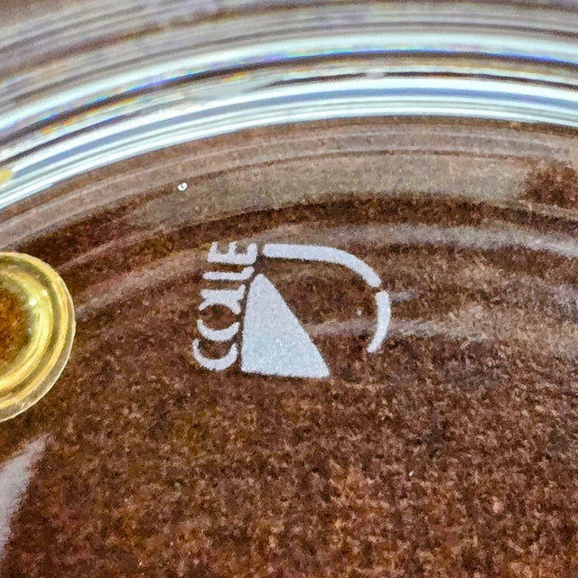 Transparent Colle Italian 24% Lead Crystal Low Disc Decorative Bowl For Sale - Image 8 of 8