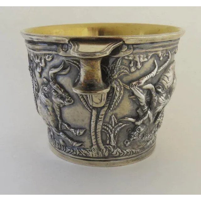 19th Century 19th Century Cups Mugs Beakers Silver (850 ss) with Gold Wash (Vermiel) by Emille Gillieron Art Replica Vapheio Cup - Set of 4 For Sale - Image 5 of 10