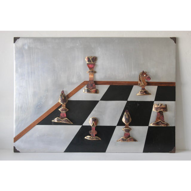 Alex Kovacs Large Metal Chess Board Wall Sculpture Signed Mid 20th Century Modern For Sale In Miami - Image 6 of 18