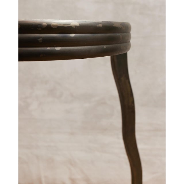 1980s Will Stone Wavy Squiggle Metal Side Table For Sale - Image 11 of 16